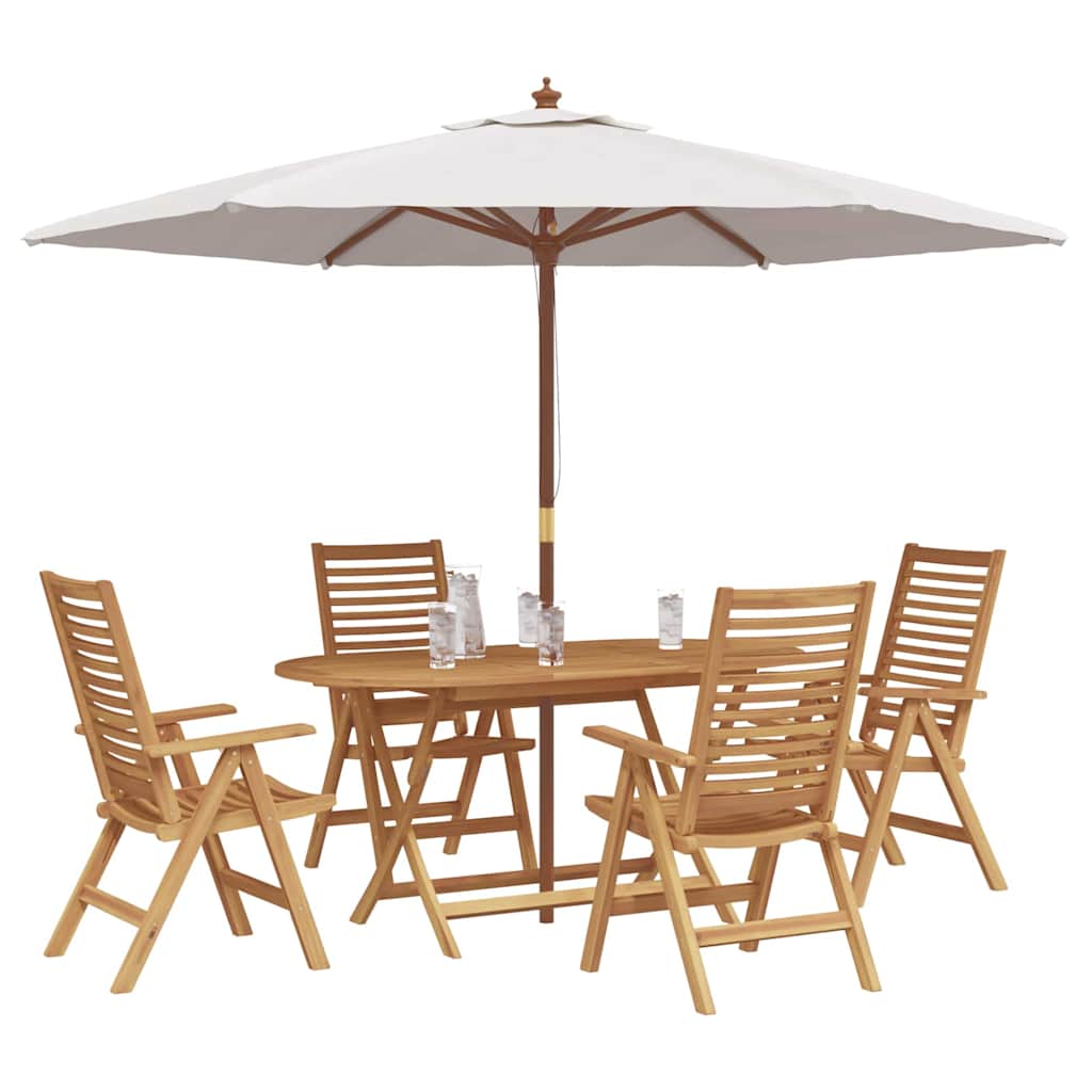 Tuin Eetset 5 Pcs Bruin Massief Teakhout