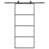 Schuifdeur Met Beslagset 90X205 Cm Esg Glas Zwart