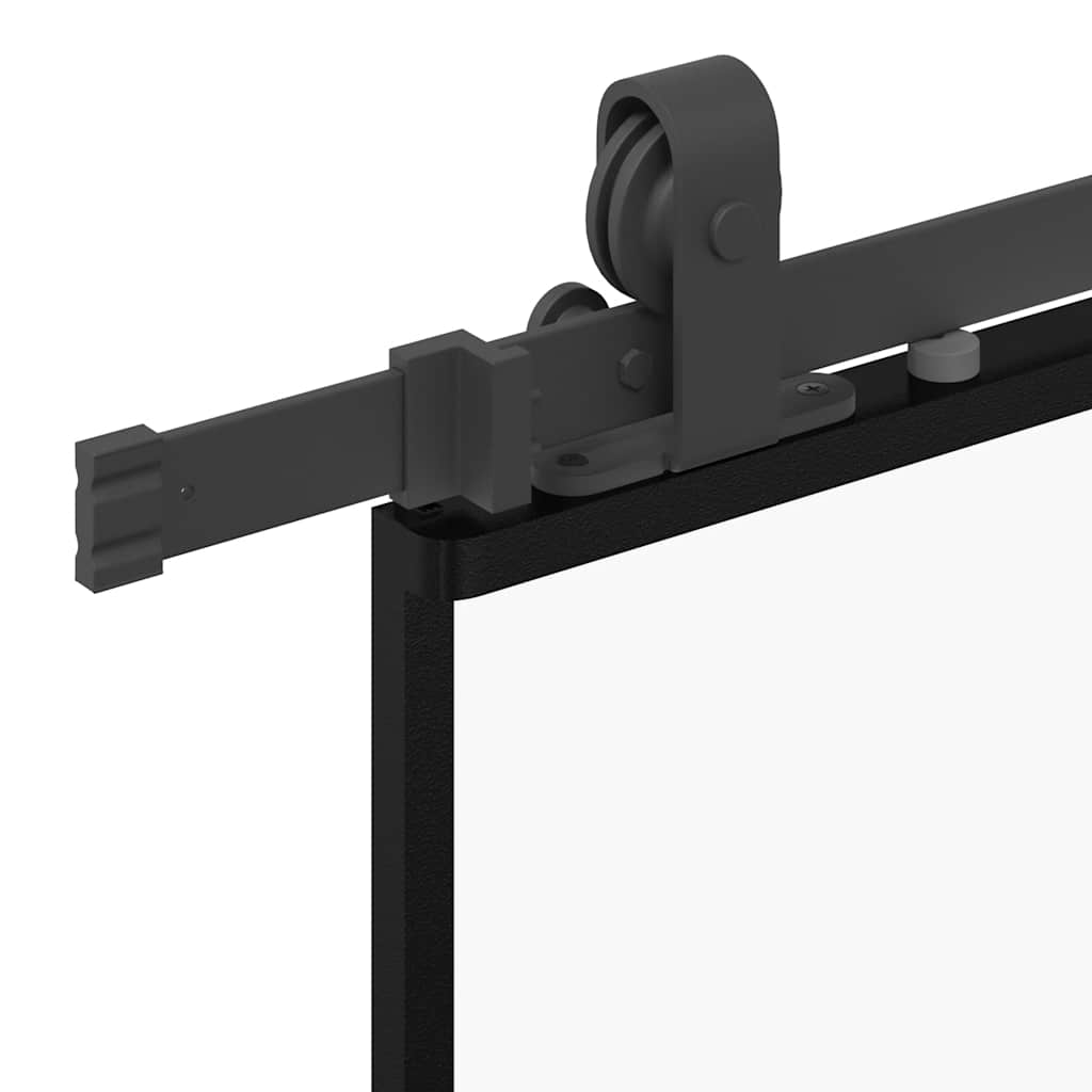 Schuifdeur Met Beslagset 90X205 Cm Esg Glas Zwart
