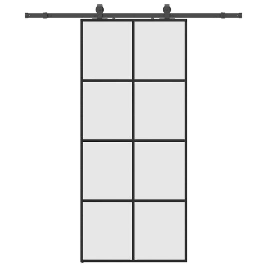 Schuifdeur Met Beslagset 90X205 Cm Esg Glas Zwart