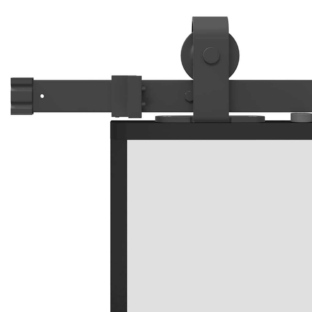 Schuifdeur Met Beslagset 90X205 Cm Esg Glas Zwart