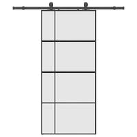 Schuifdeur Met Beslagset 90X205 Cm Esg Glas Zwart