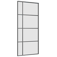 Schuifdeur Met Beslagset 90X205 Cm Esg Glas Zwart