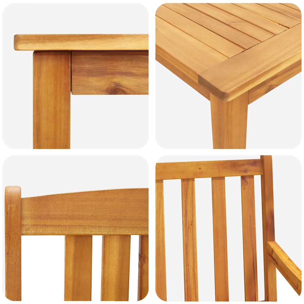 Tuin Eetset 3 Pcs Bruin Massief Acaciahout
