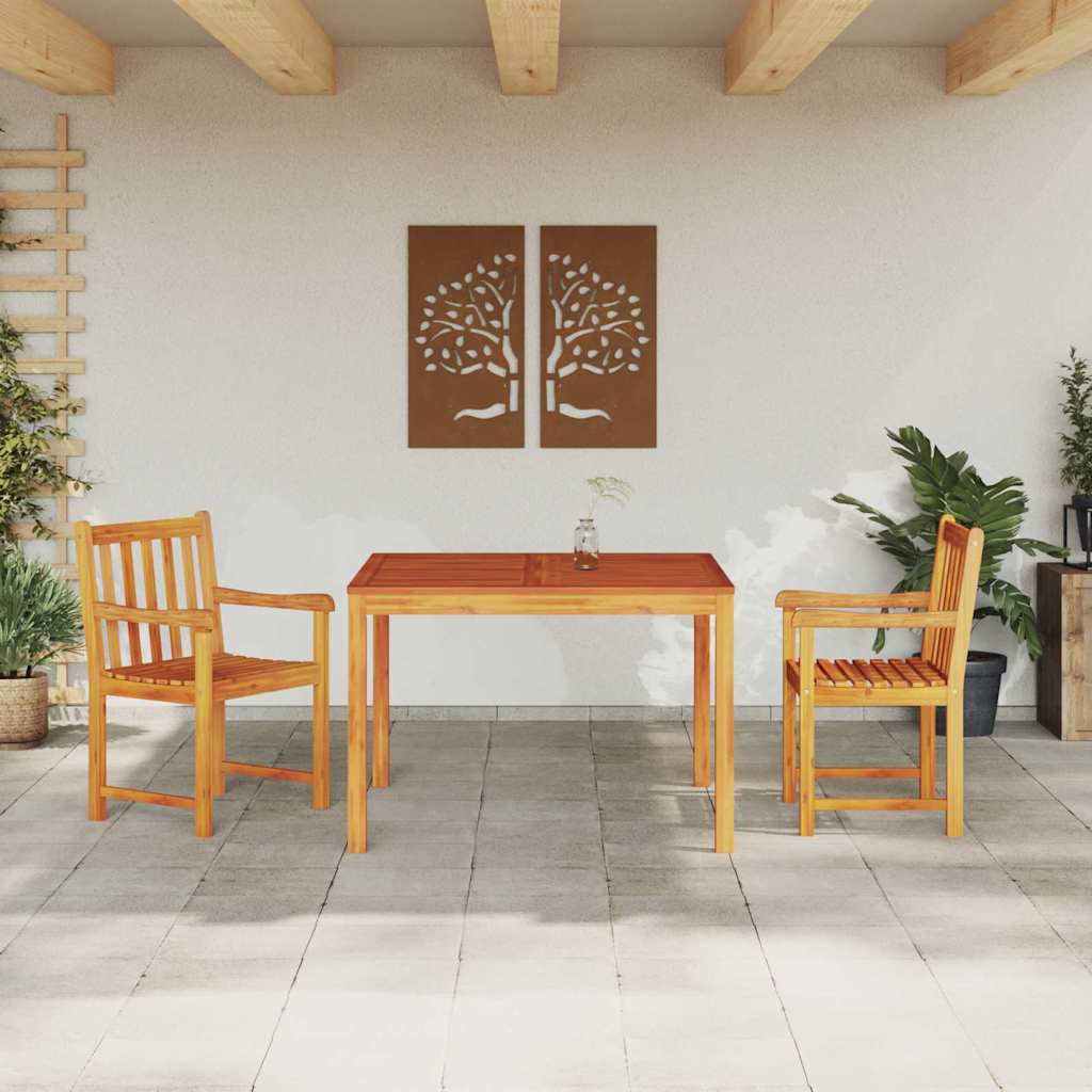 Tuin Eetset 3 Pcs Bruin Massief Acaciahout