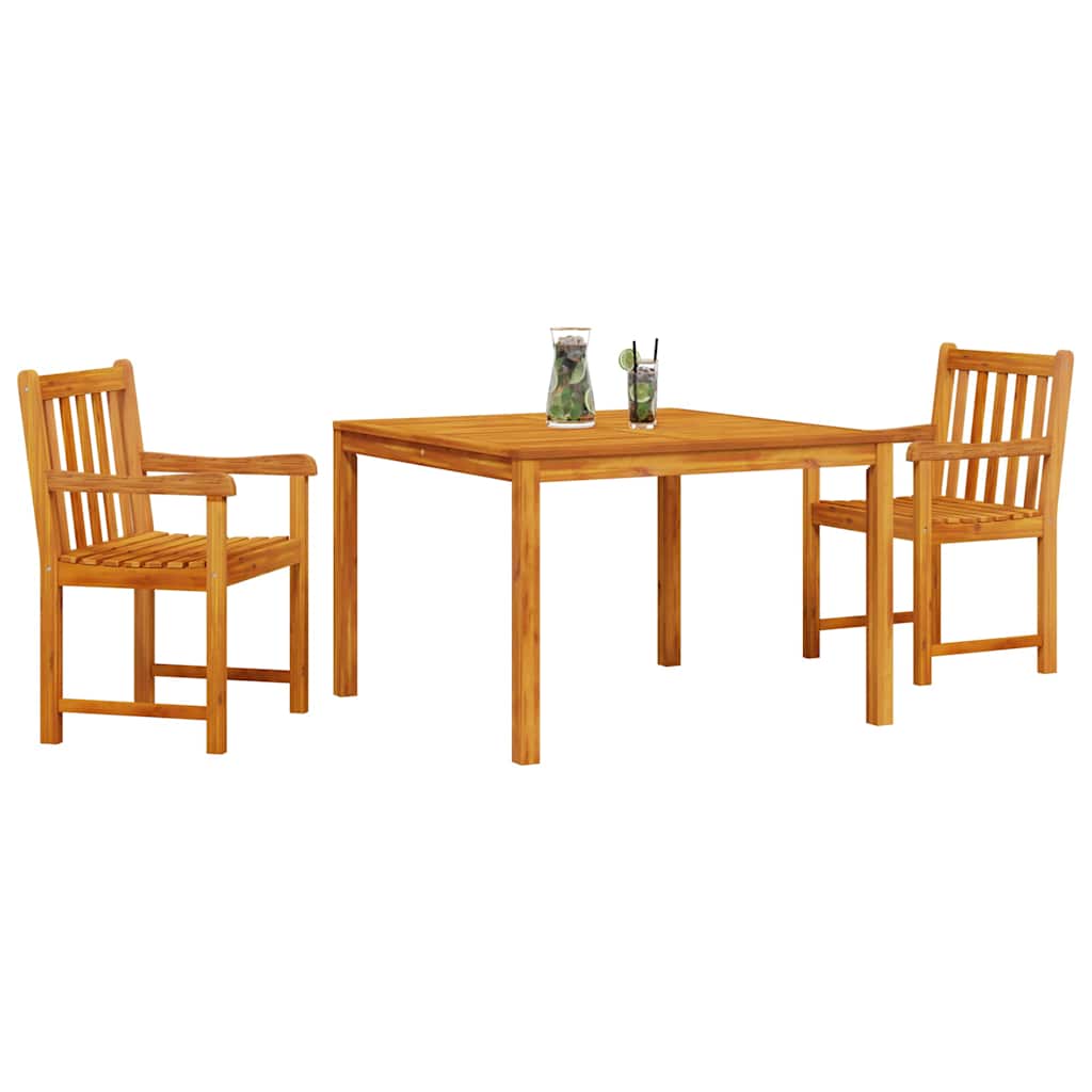 Tuin Eetset 3 Pcs Bruin Massief Acaciahout