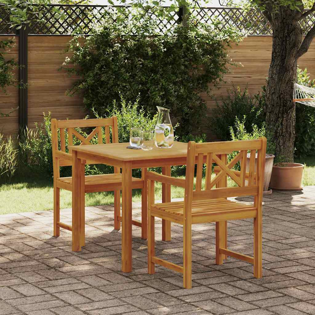 Tuin Eetset 3 Pcs Bruin Massief Acaciahout