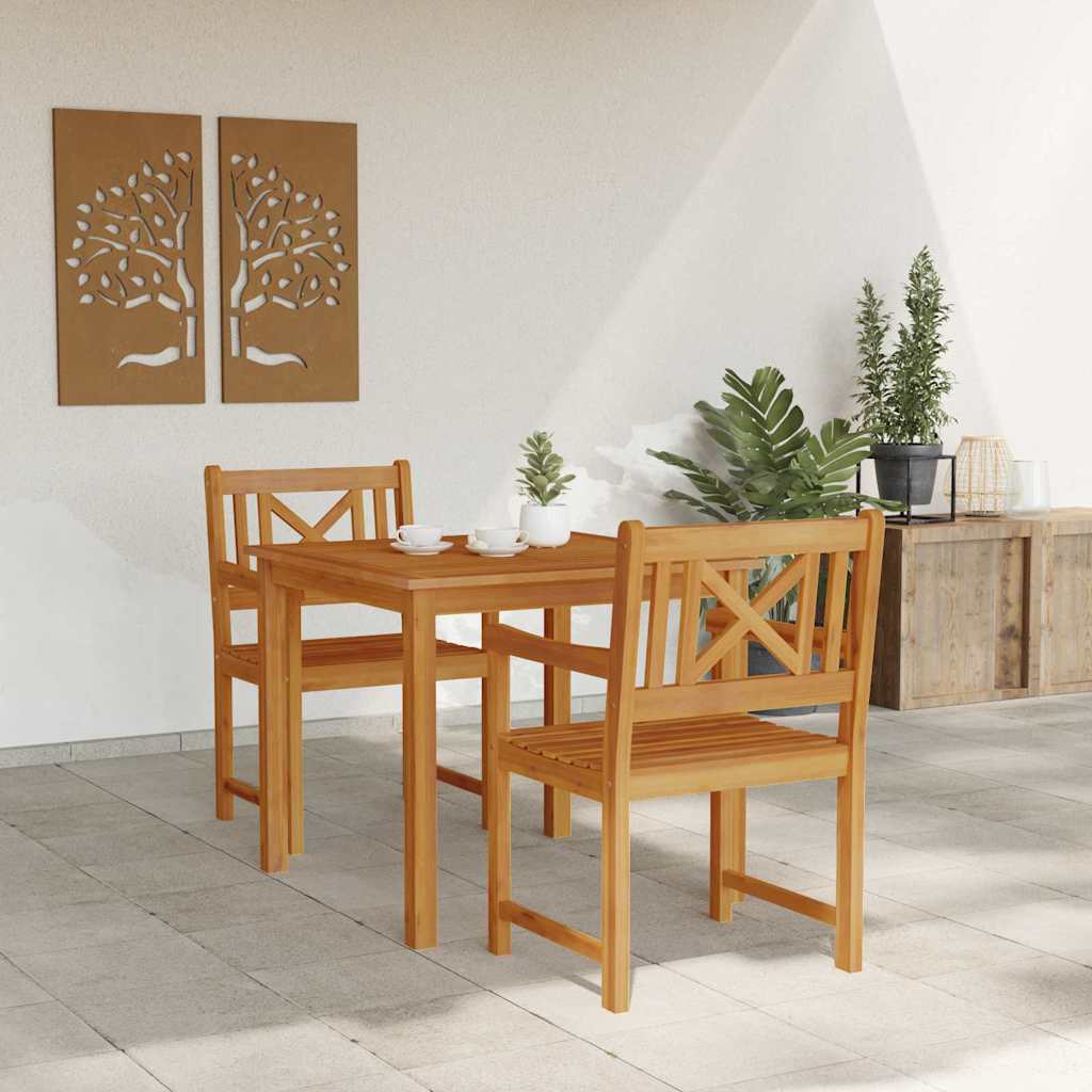 Tuin Eetset 3 Pcs Bruin Massief Acaciahout