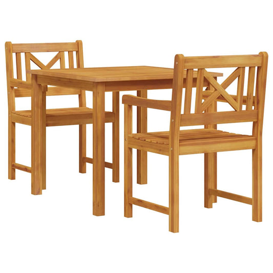 Tuin Eetset 3 Pcs Bruin Massief Acaciahout