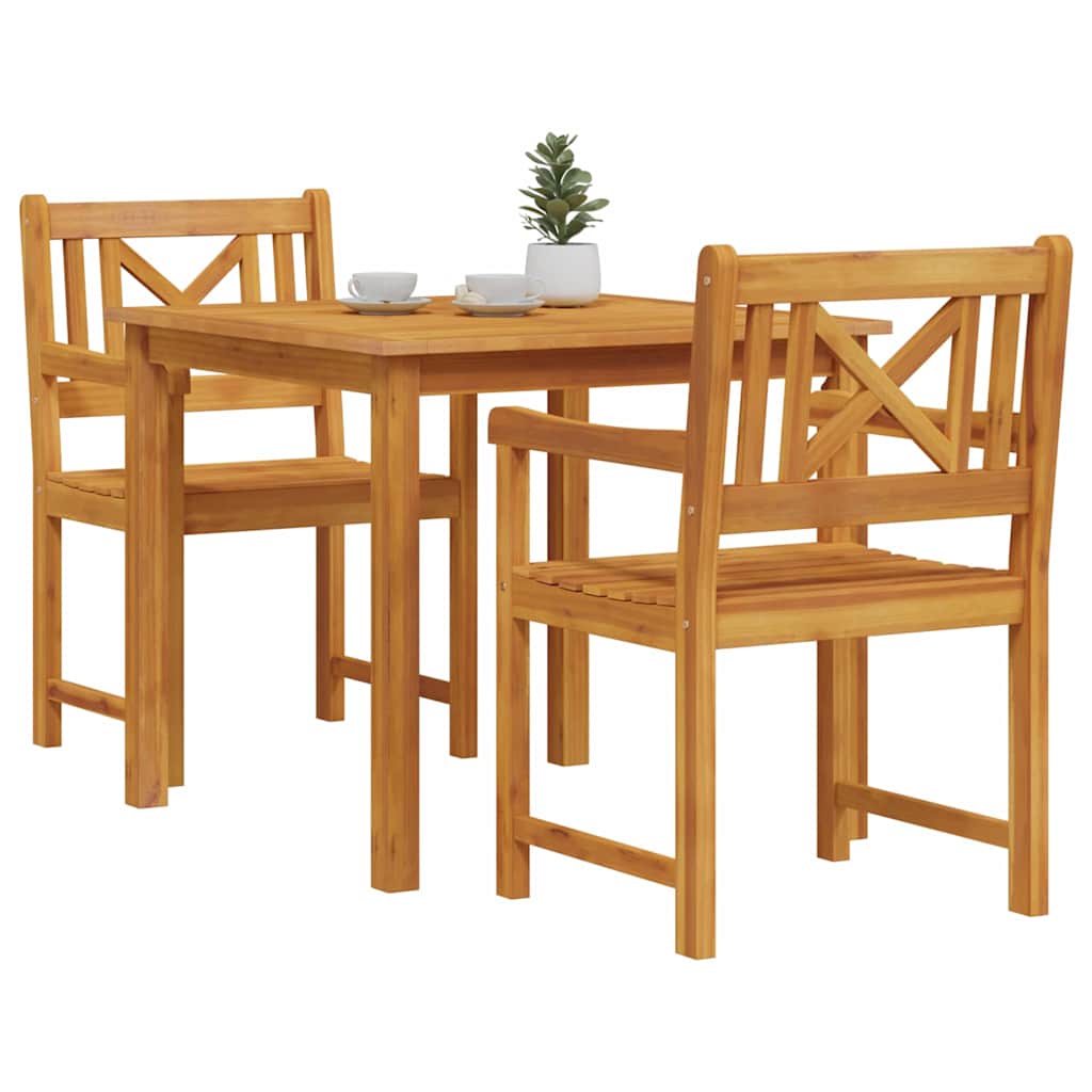 Tuin Eetset 3 Pcs Bruin Massief Acaciahout