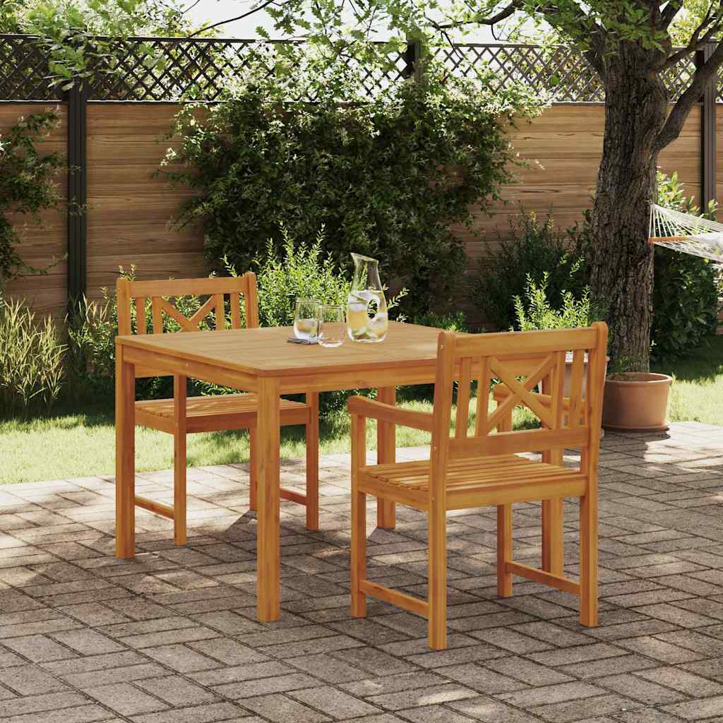 Tuin Eetset 3 Pcs Bruin Massief Acaciahout