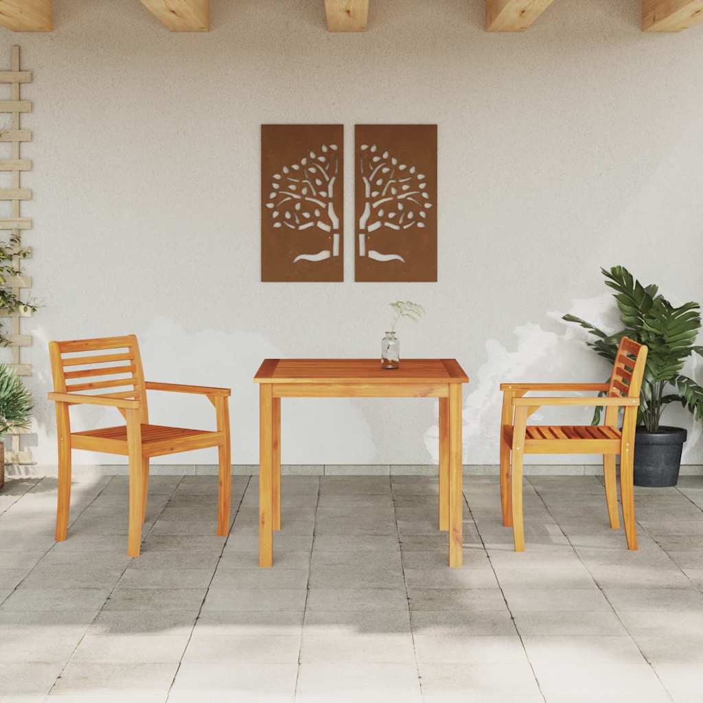 Tuin Eetset 3 Pcs Bruin Massief Acaciahout