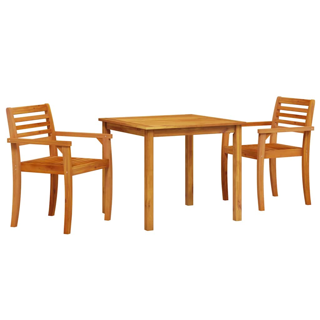 Tuin Eetset 3 Pcs Bruin Massief Acaciahout