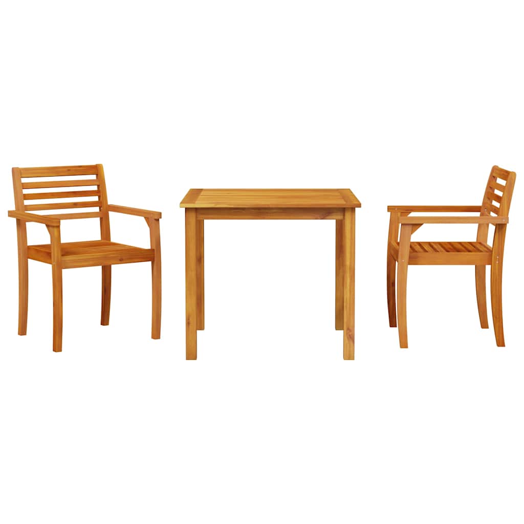 Tuin Eetset 3 Pcs Bruin Massief Acaciahout