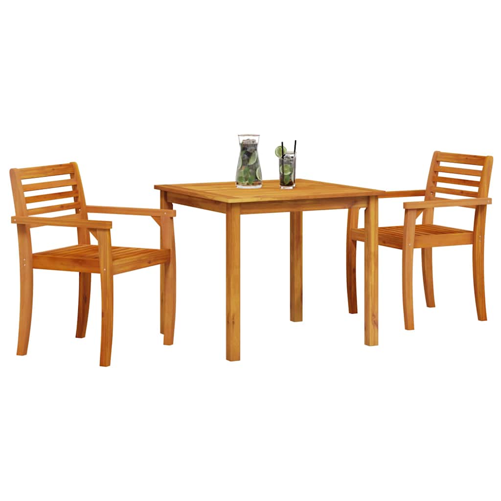 Tuin Eetset 3 Pcs Bruin Massief Acaciahout