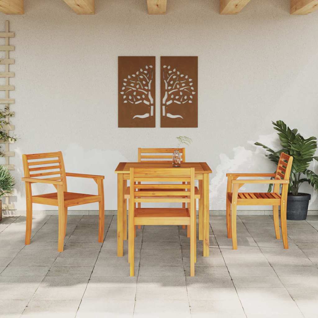 Tuin Eetset 3 Pcs Bruin Massief Acaciahout