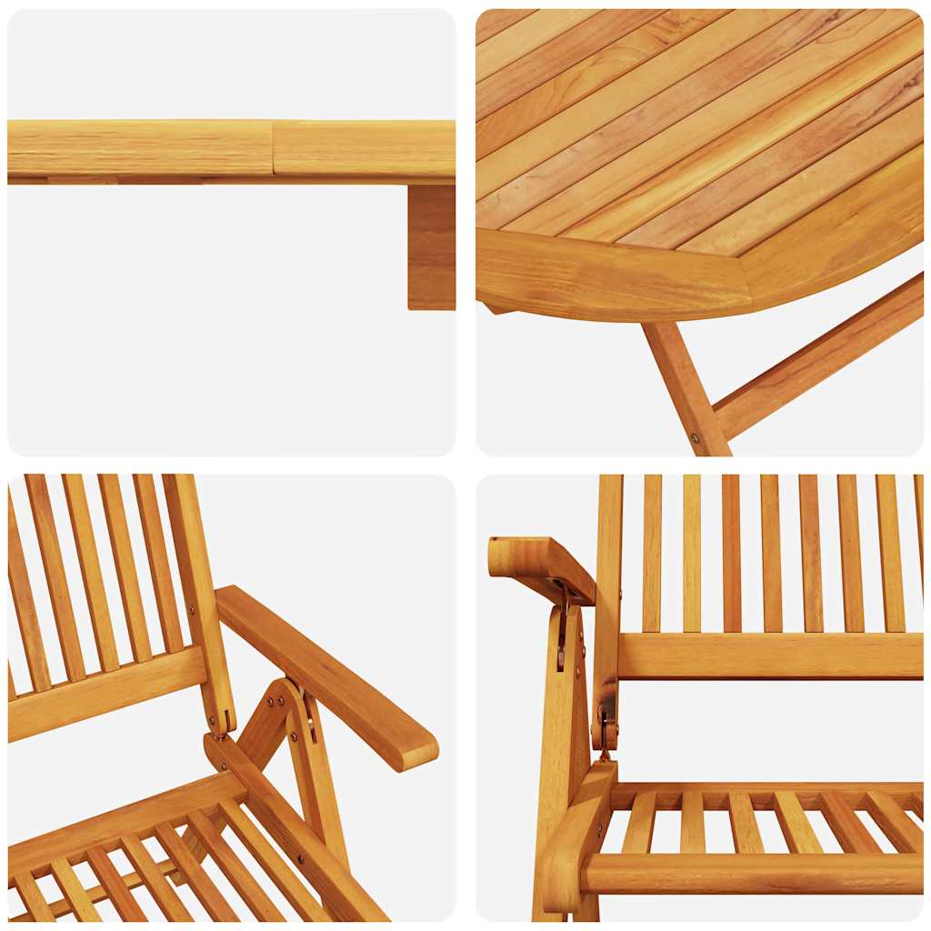 Tuin Eetset 5 Pcs Bruin Massief Acaciahout