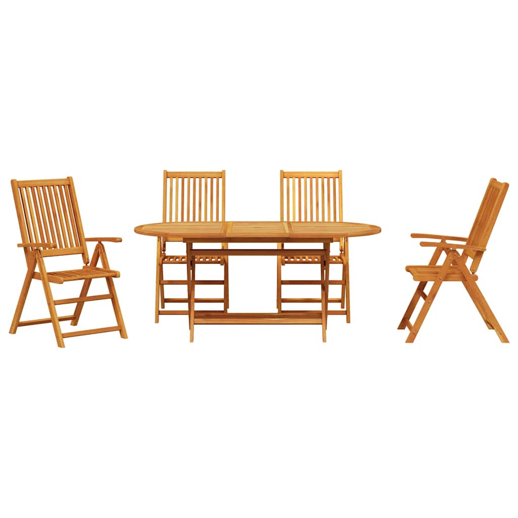 Tuin Eetset 5 Pcs Bruin Massief Acaciahout