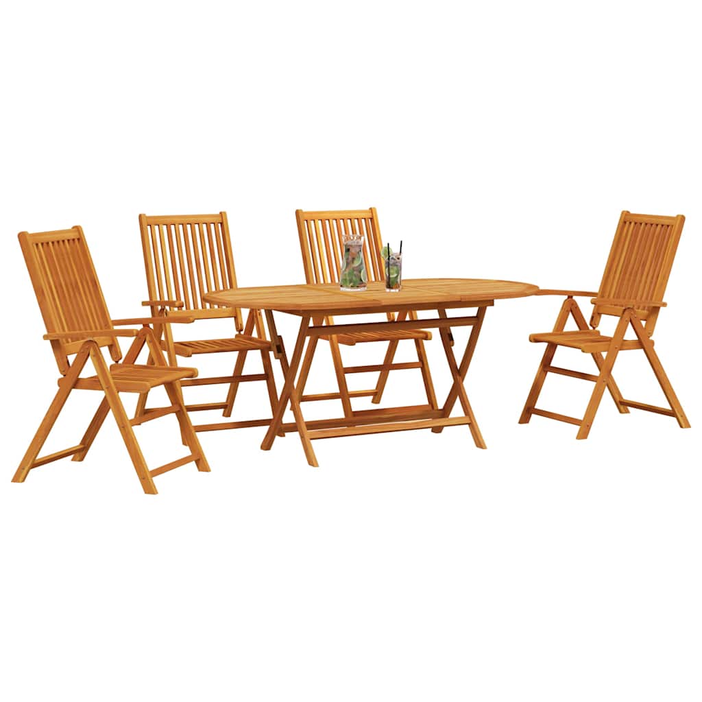 Tuin Eetset 5 Pcs Bruin Massief Acaciahout