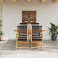 Tuin Eetset 5 Pcs Massief Acaciahout En Poly Rattan