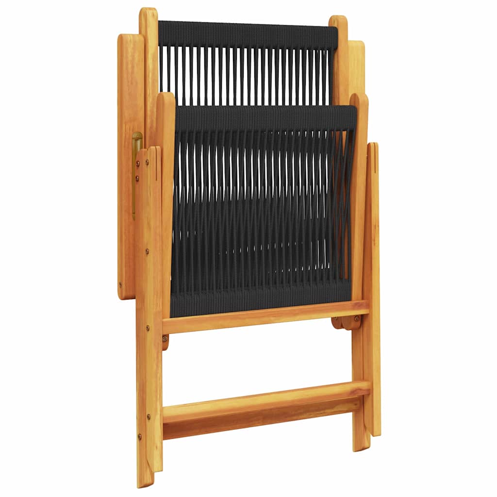 Tuin Eetset 5 Pcs Massief Acaciahout En Poly Rattan