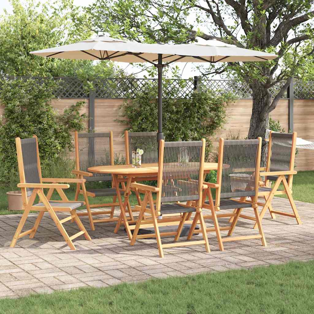Tuin Eetset 5 Pcs Massief Acaciahout En Poly Rattan