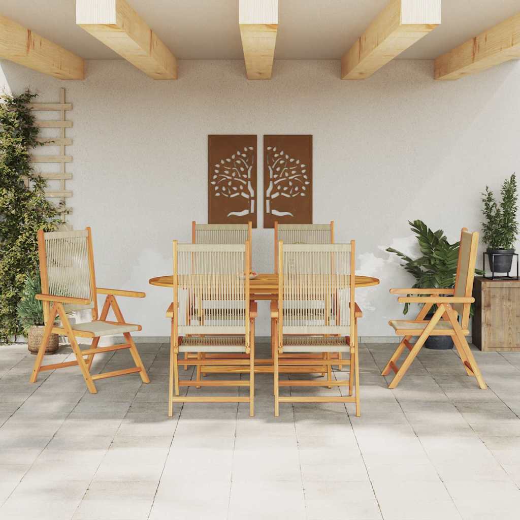 Tuin Eetset 5 Pcs Massief Acaciahout En Poly Rattan