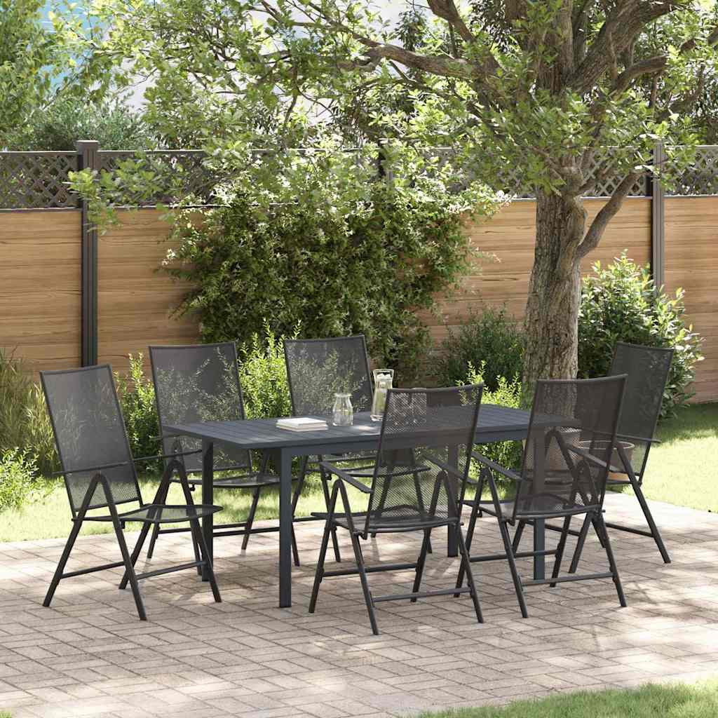 Tuin Eetset 7 Pcs Antraciet Staal
