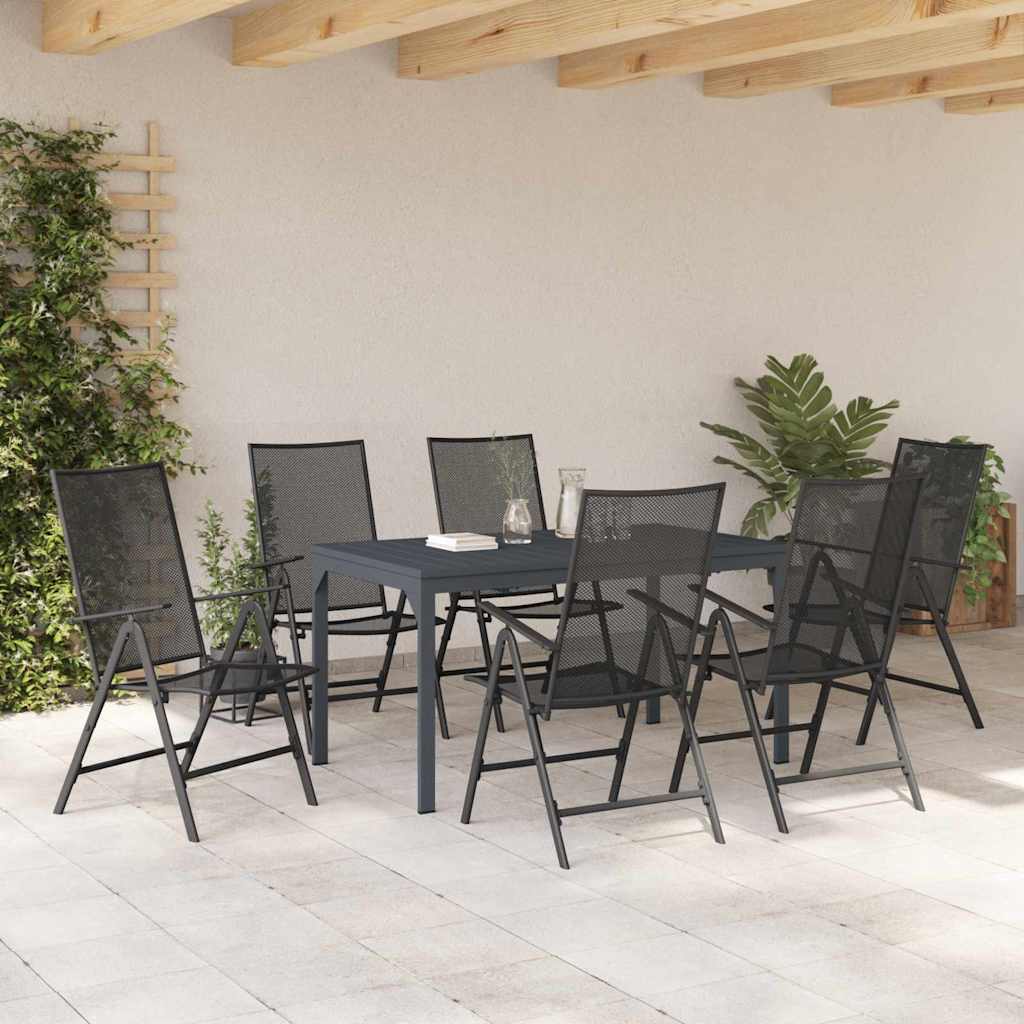 Tuin Eetset 7 Pcs Antraciet Staal