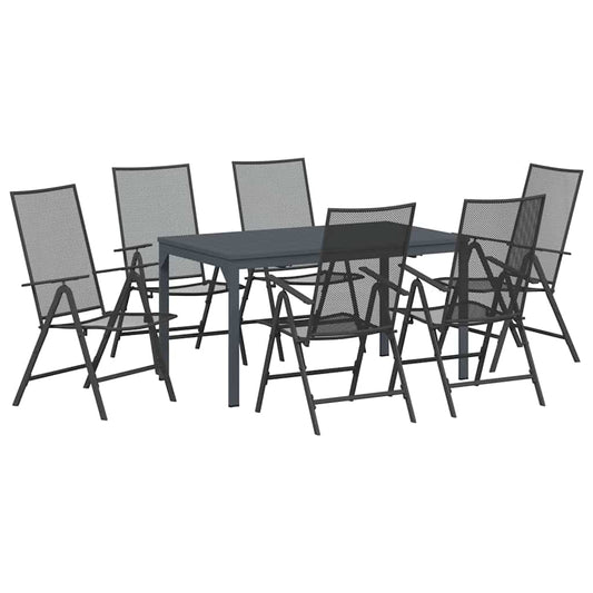 Tuin Eetset 7 Pcs Antraciet Staal