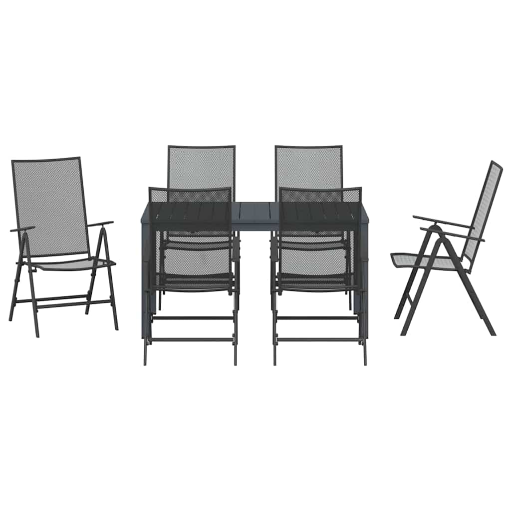 Tuin Eetset 7 Pcs Antraciet Staal