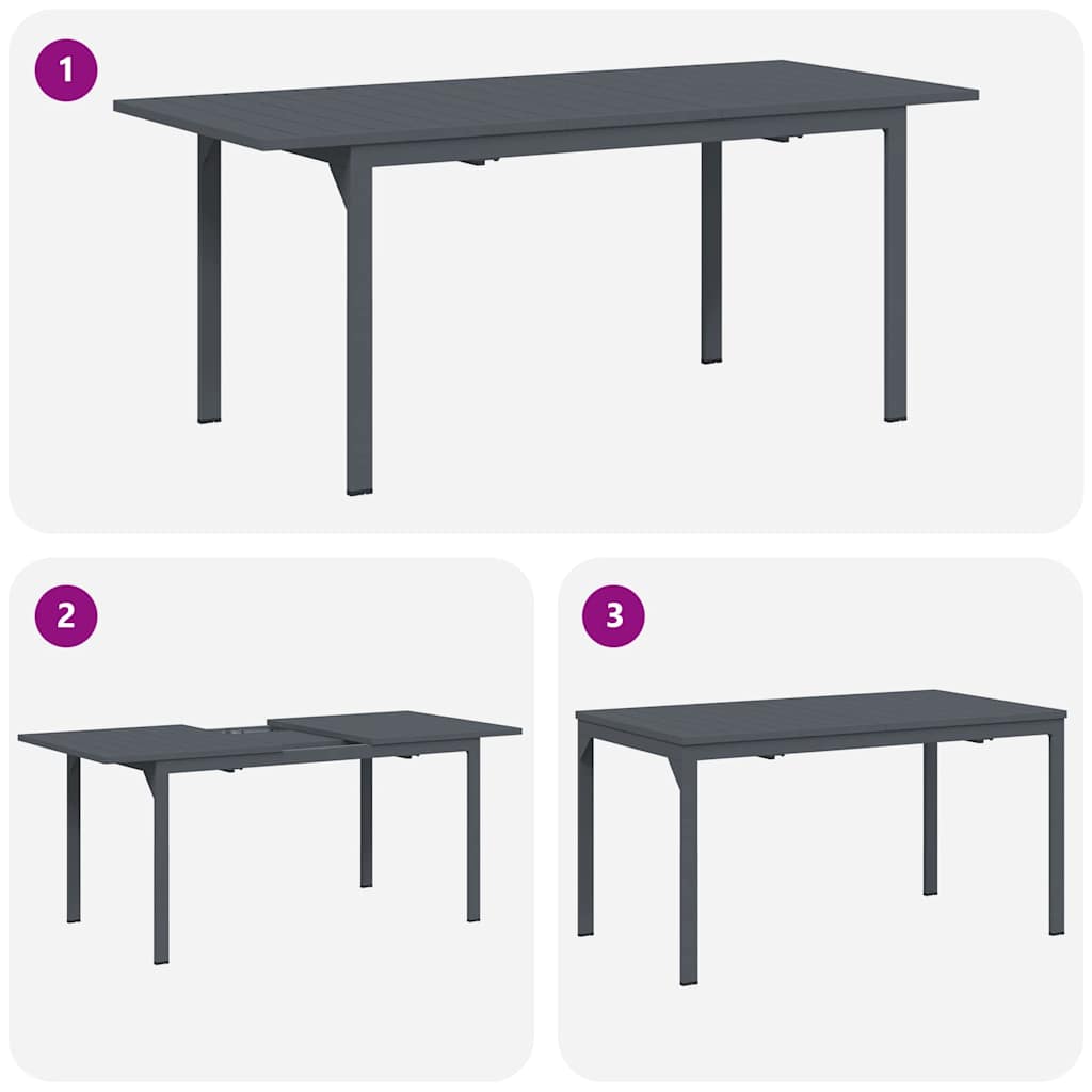 Tuin Eetset 7 Pcs Antraciet Staal