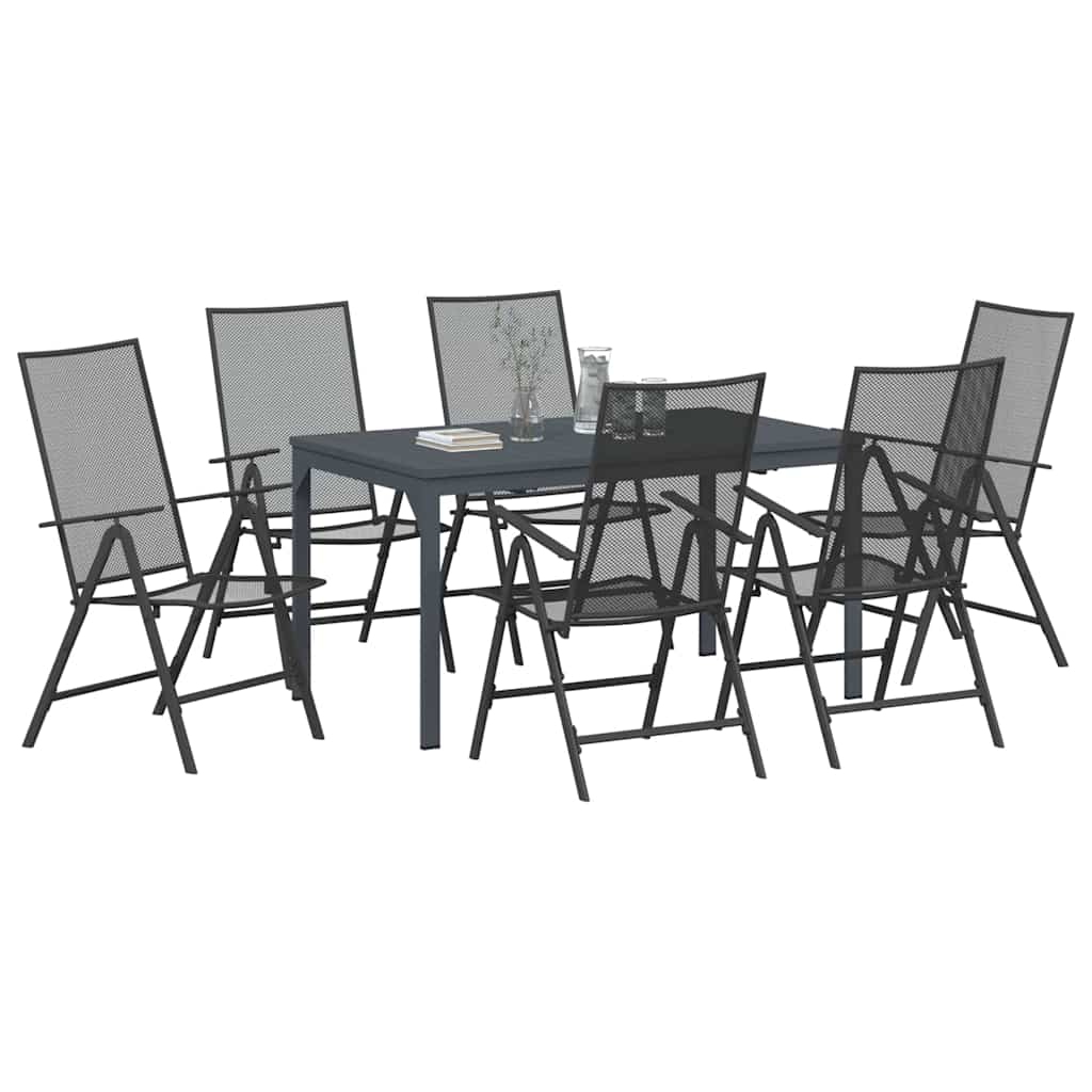 Tuin Eetset 7 Pcs Antraciet Staal