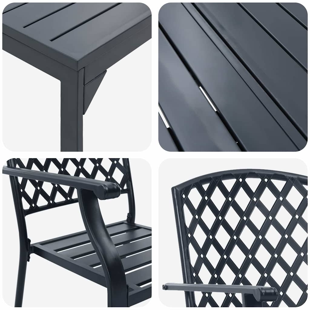 Tuin Eetset 7 Pcs Antraciet Staal