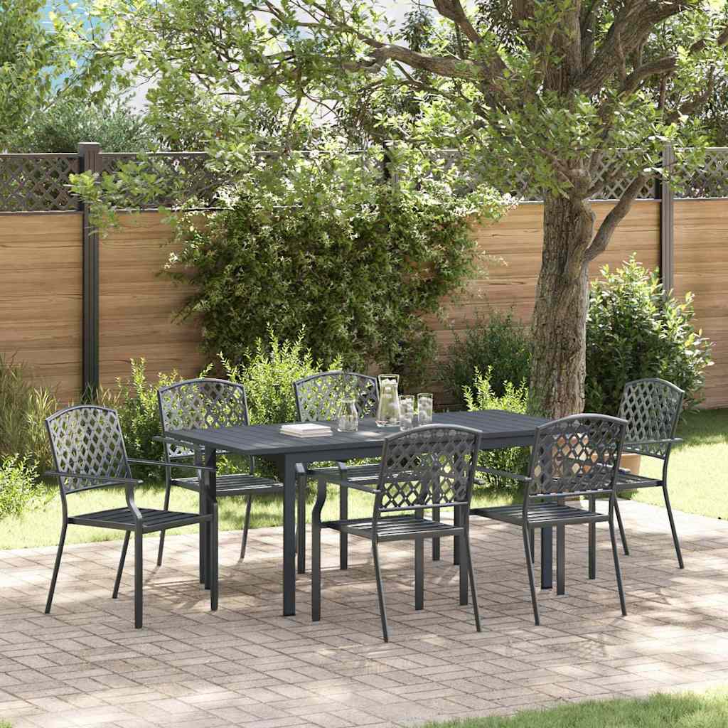 Tuin Eetset 7 Pcs Antraciet Staal