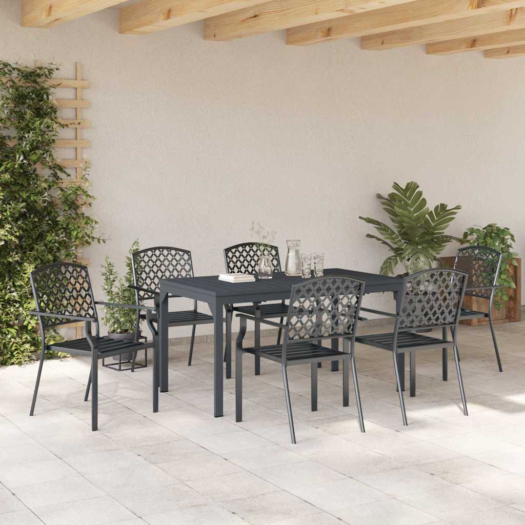 Tuin Eetset 7 Pcs Antraciet Staal