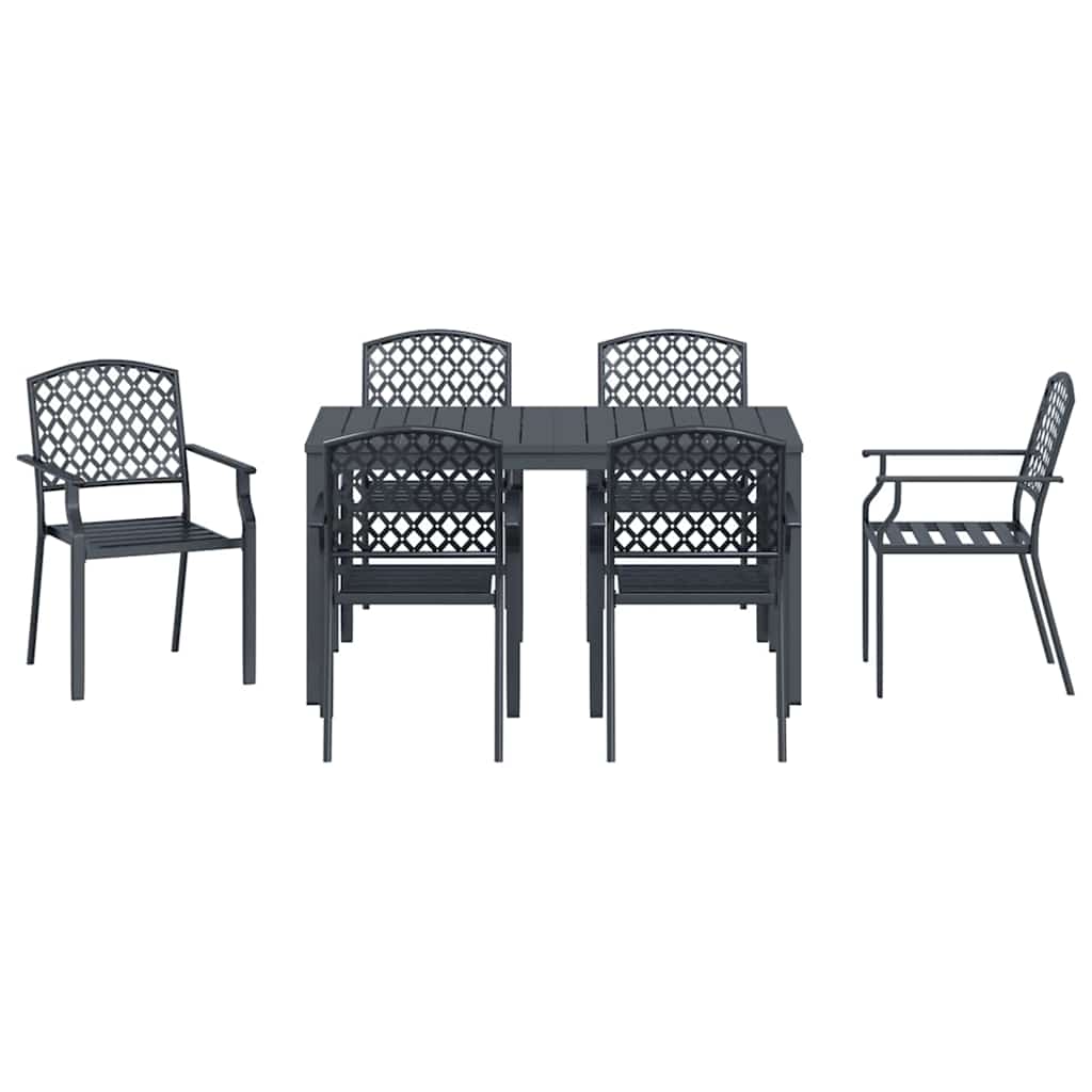 Tuin Eetset 7 Pcs Antraciet Staal