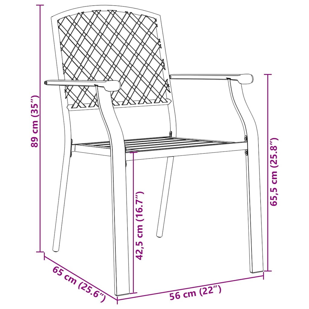Tuin Eetset 7 Pcs Antraciet Staal