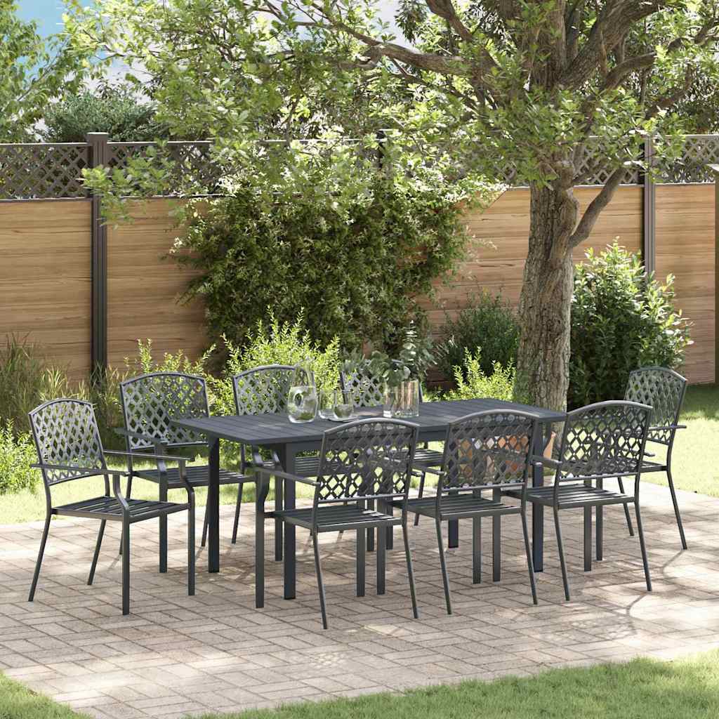 Tuin Eetset 7 Pcs Antraciet Staal