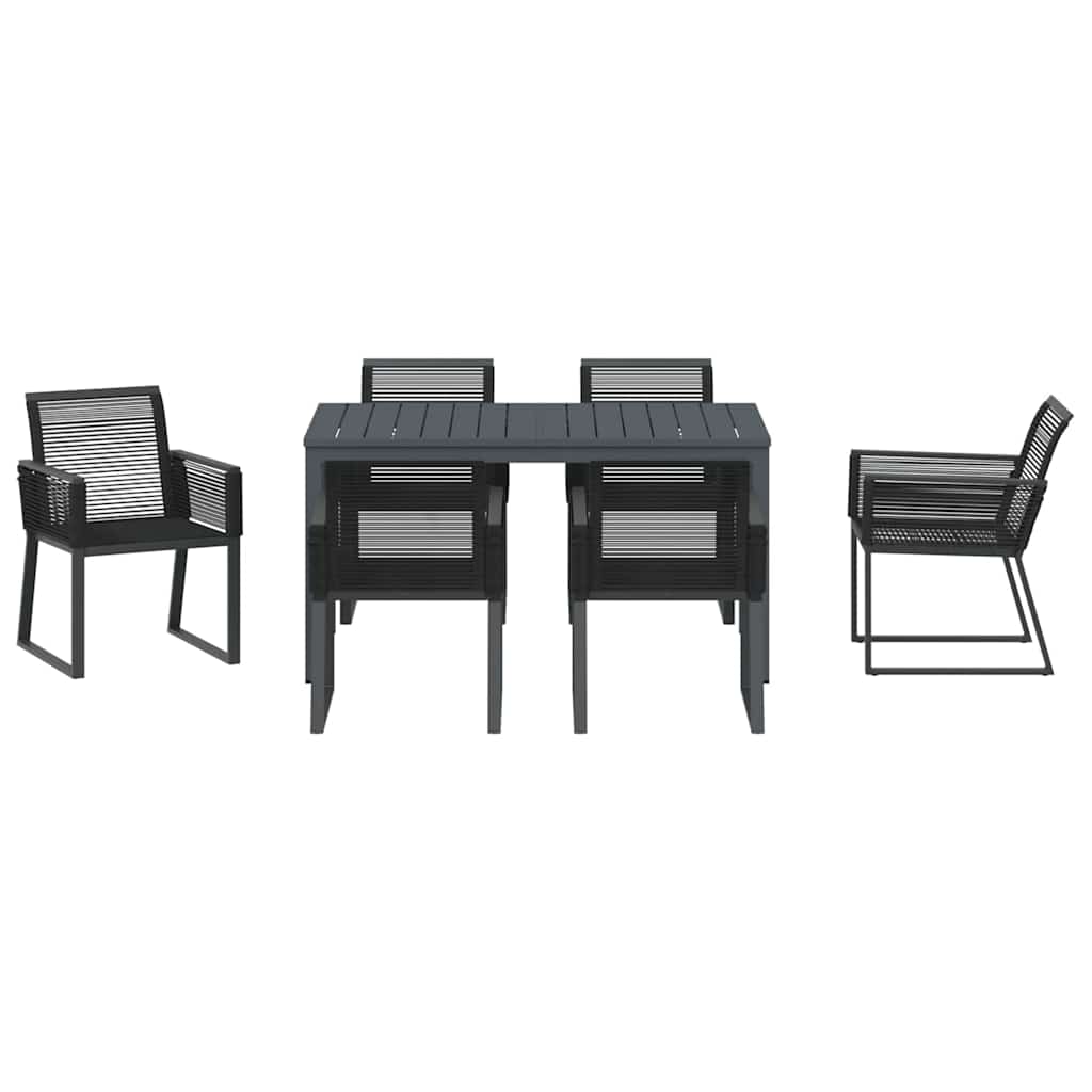 Tuin Eetset 7 Pcs Staal En Poly Riet