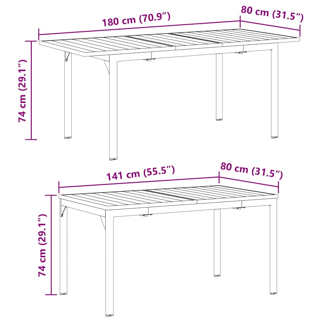 Tuin Eetset 7 Pcs Staal En Poly Riet