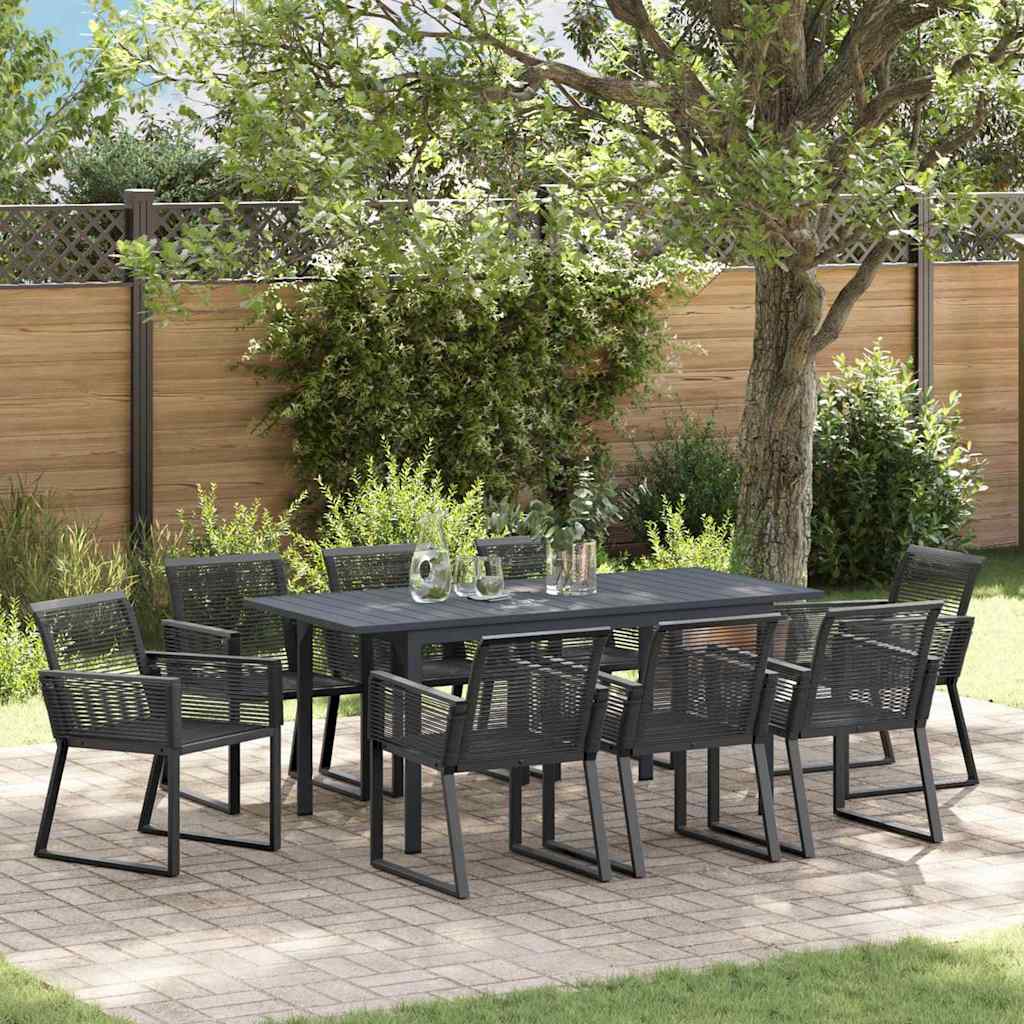 Tuin Eetset 7 Pcs Staal En Poly Riet