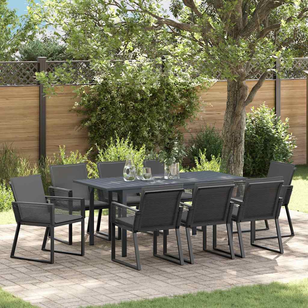 Tuin Eetset 7 Pcs Staal En Poly Riet