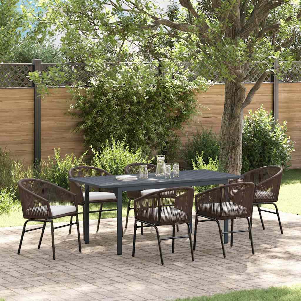 Tuin Eetset 7 Pcs Poly Riet