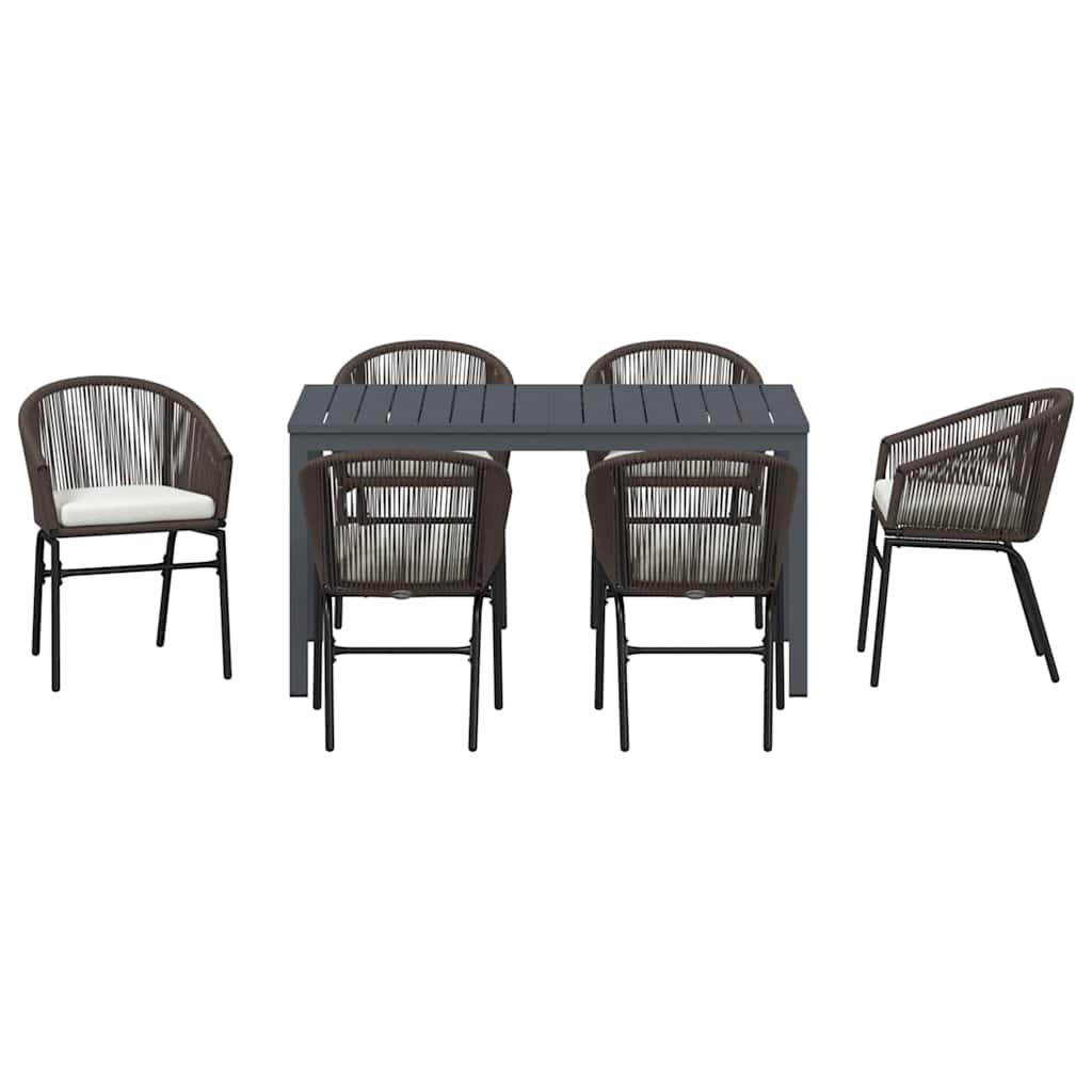 Tuin Eetset 7 Pcs Poly Riet