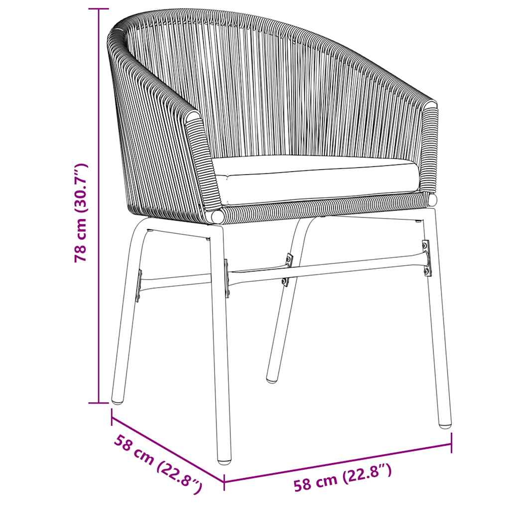Tuin Eetset 7 Pcs Poly Riet