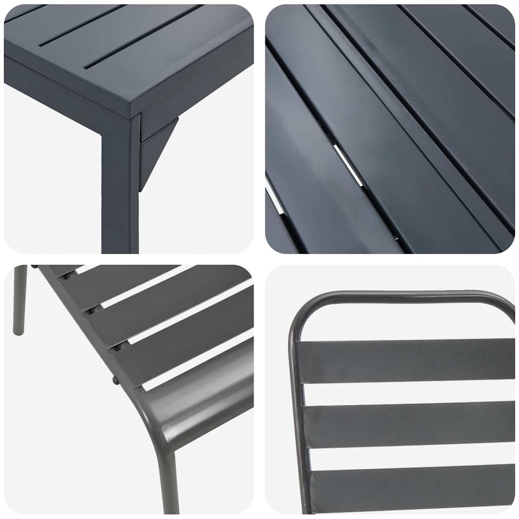 Tuin Eetset 9 Pcs Antraciet Staal