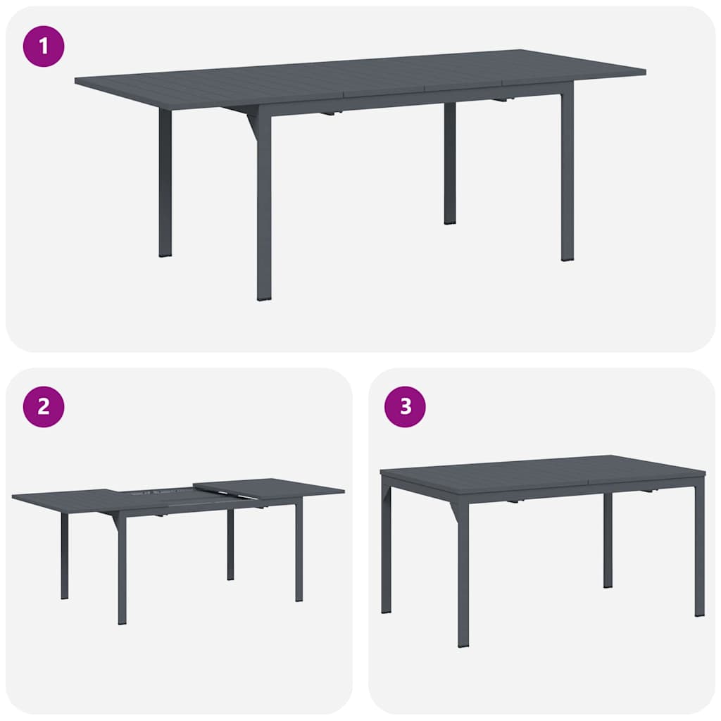 Tuin Eetset 9 Pcs Antraciet Staal
