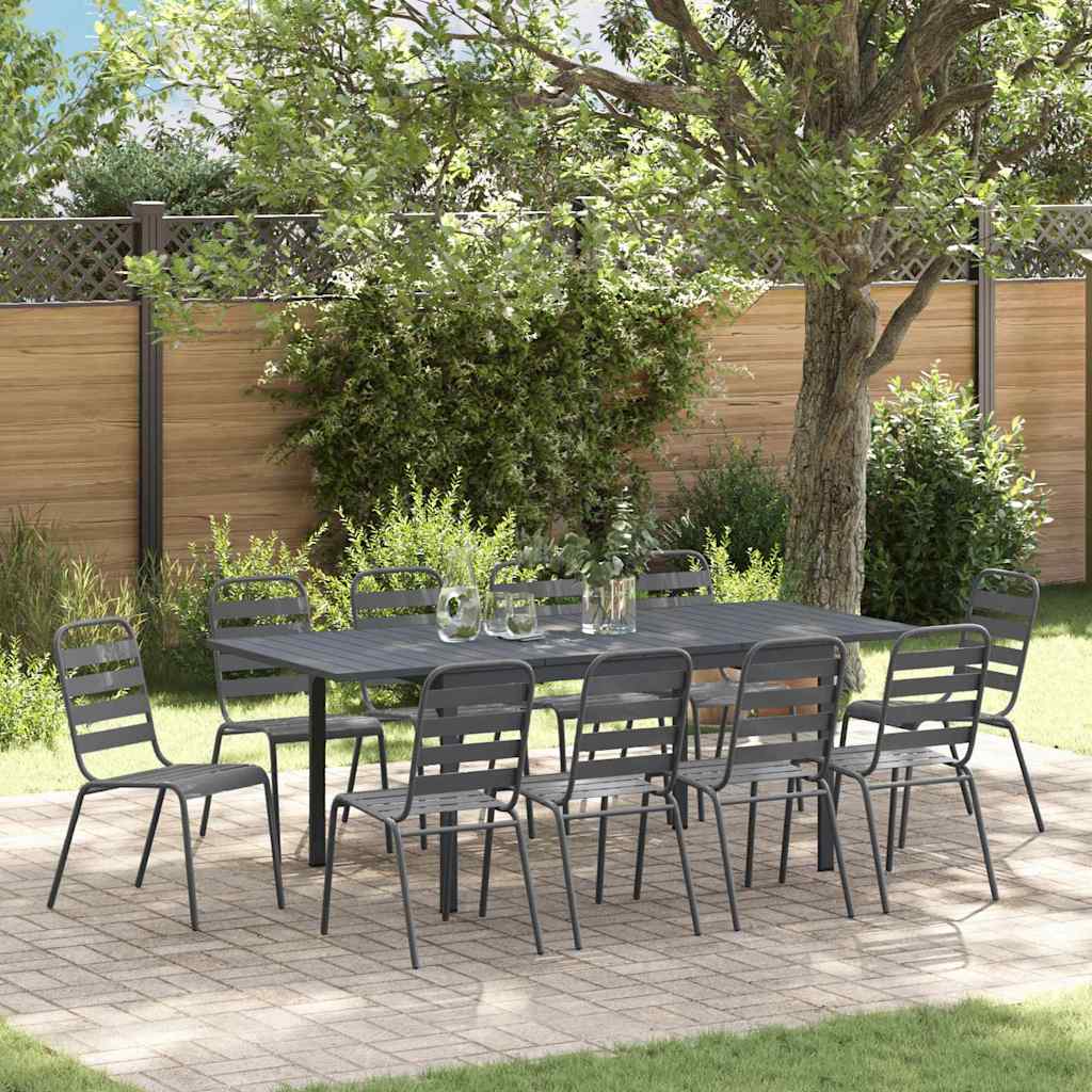 Tuin Eetset 9 Pcs Antraciet Staal