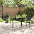 Tuin Eetset 3 Pcs Zwart Katoen Touw En Staal